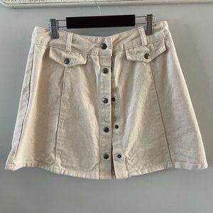 BDG Cream Denim Skirt